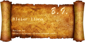 Bleier Ilona névjegykártya